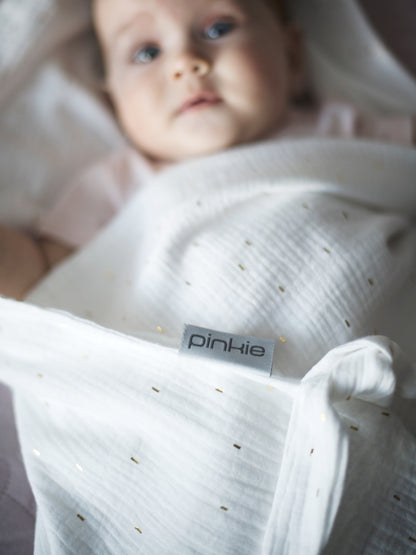 Große Mullwindel Pinkie Muslin White