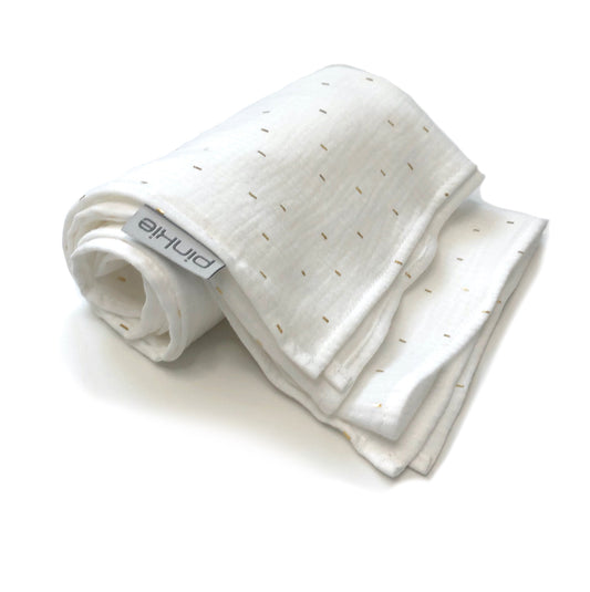Große Mullwindel Pinkie Muslin White