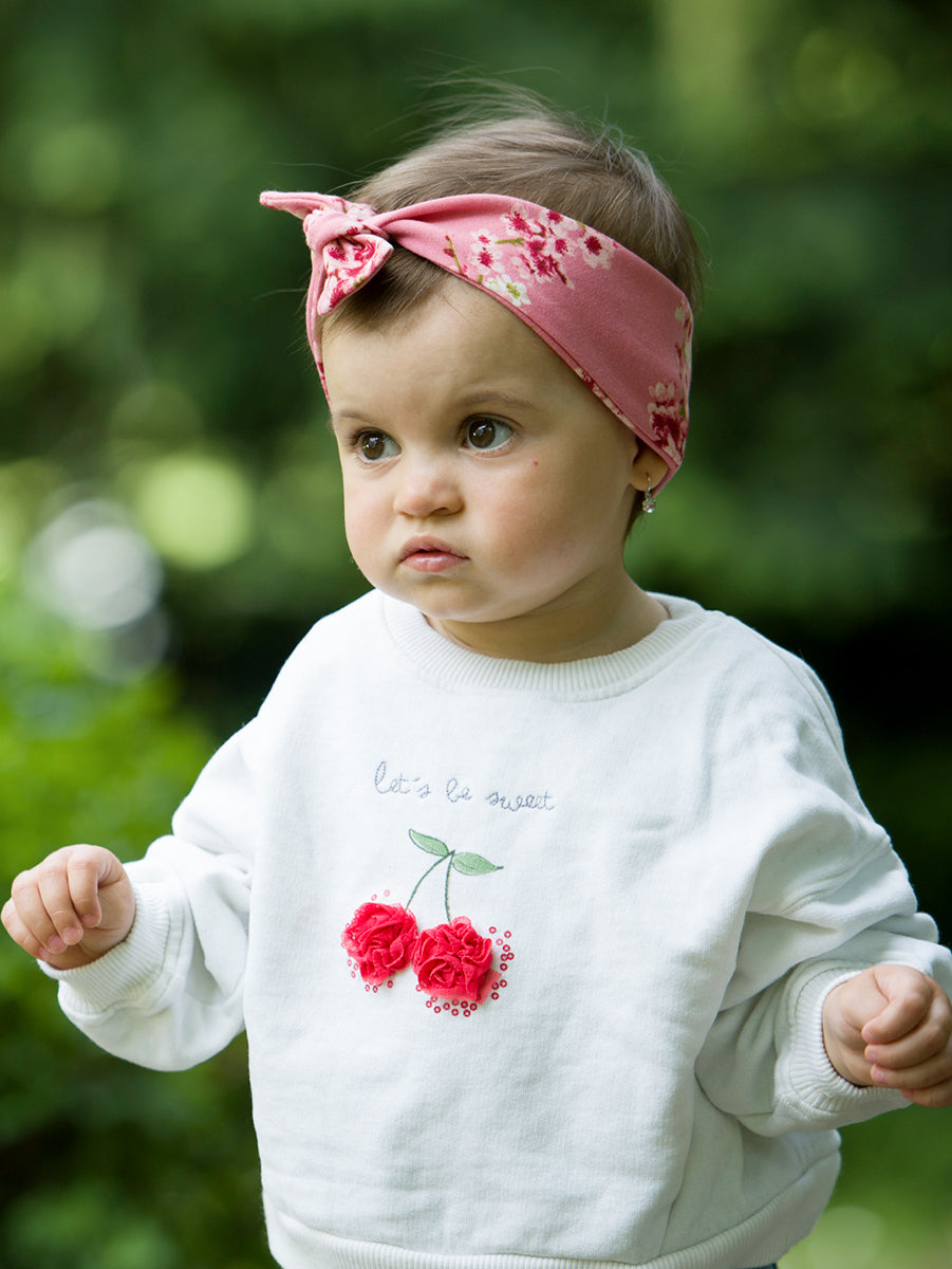 Haarband Pinkie Flowers White