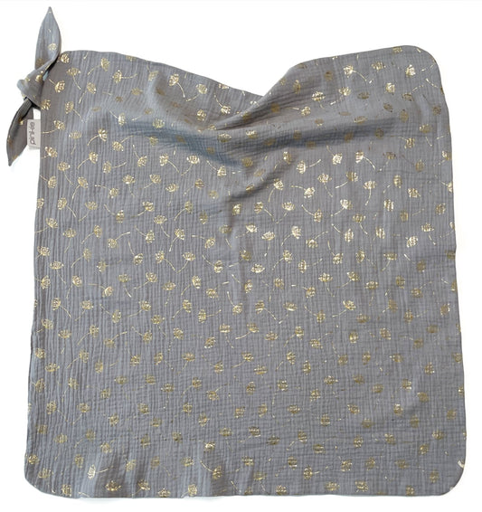PINKIE Sommerdecke Muslin Flower Grey