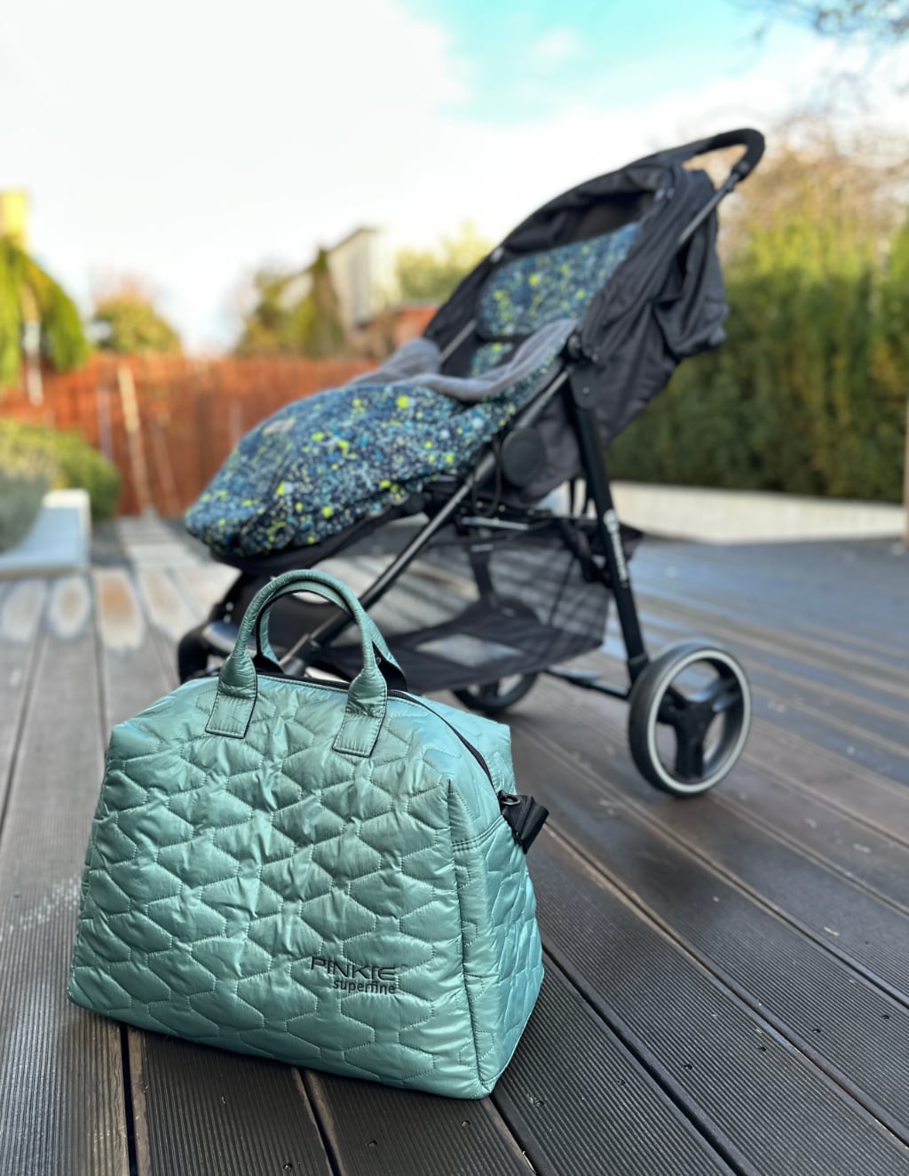 PINKIE Kinderwagentasche Superfine Old Green XL