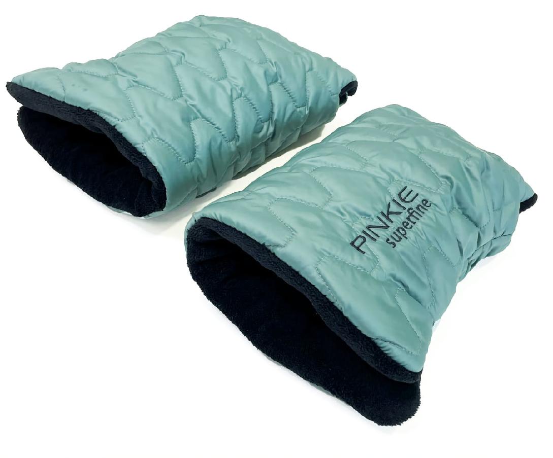 PINKIE Daunen Kinderwagenhandschuhe Superfine Old Green