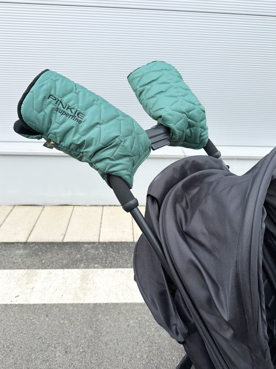 PINKIE Daunen Kinderwagenhandschuhe Superfine Old Green