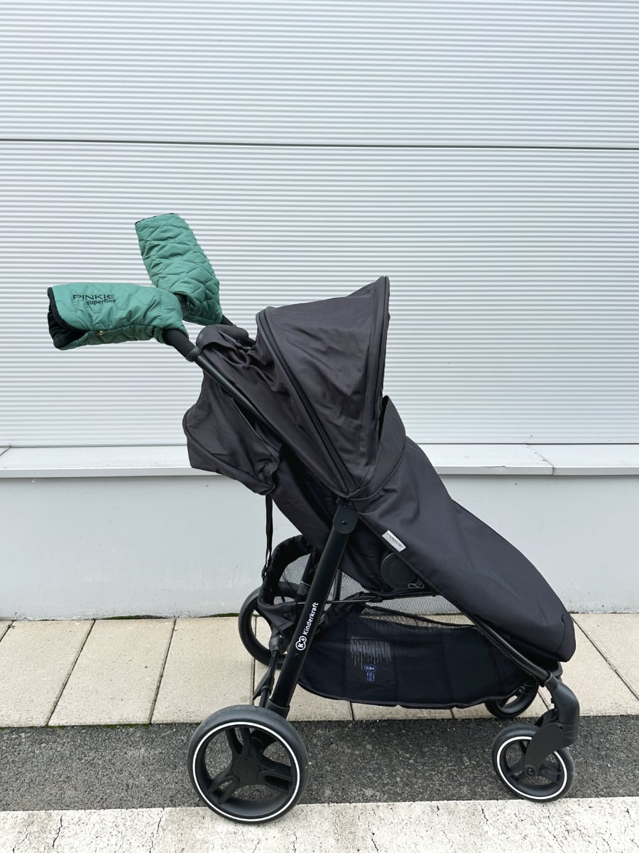 PINKIE Daunen Kinderwagenhandschuhe Superfine Old Green