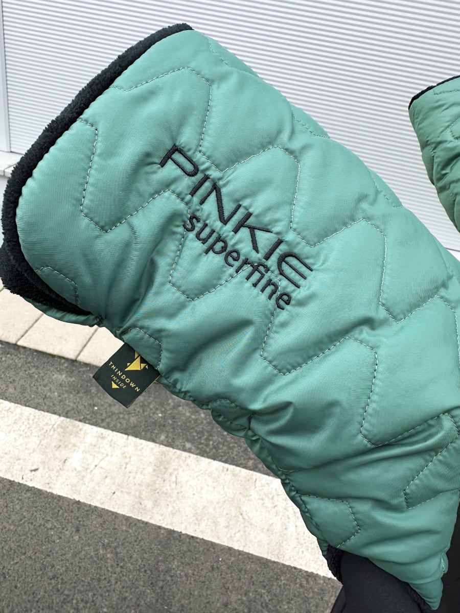 PINKIE Daunen Kinderwagenhandschuhe Superfine Old Green