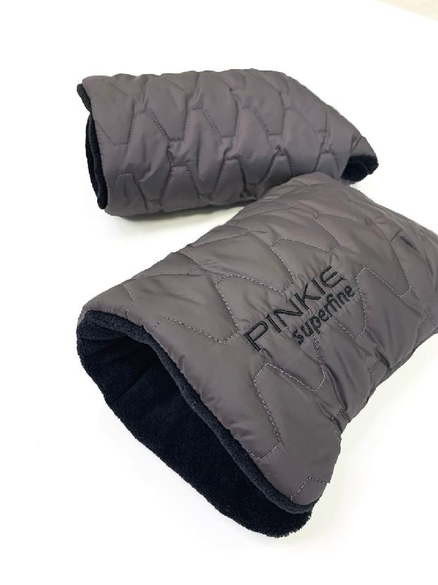 PINKIE Daunen Kinderwagenhadschuhe Superfine dark grey