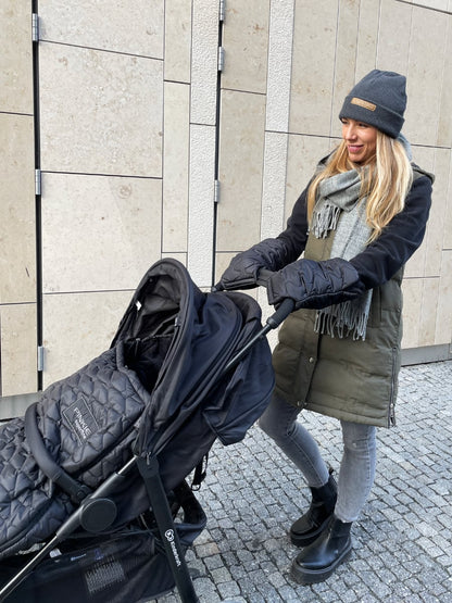 PINKIE Daunen Kinderwagenhadschuhe Superfine Black