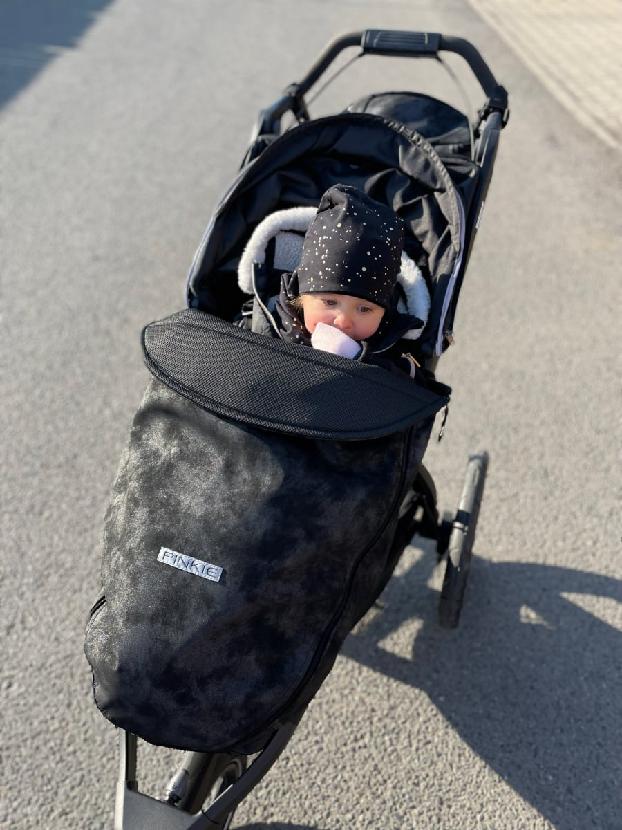 PINKIE Beindecke Faux Leather Black mit Funktionsschicht