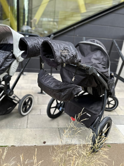 PINKIE Daunen Kinderwagenhandschuhe Superfine Vee Black