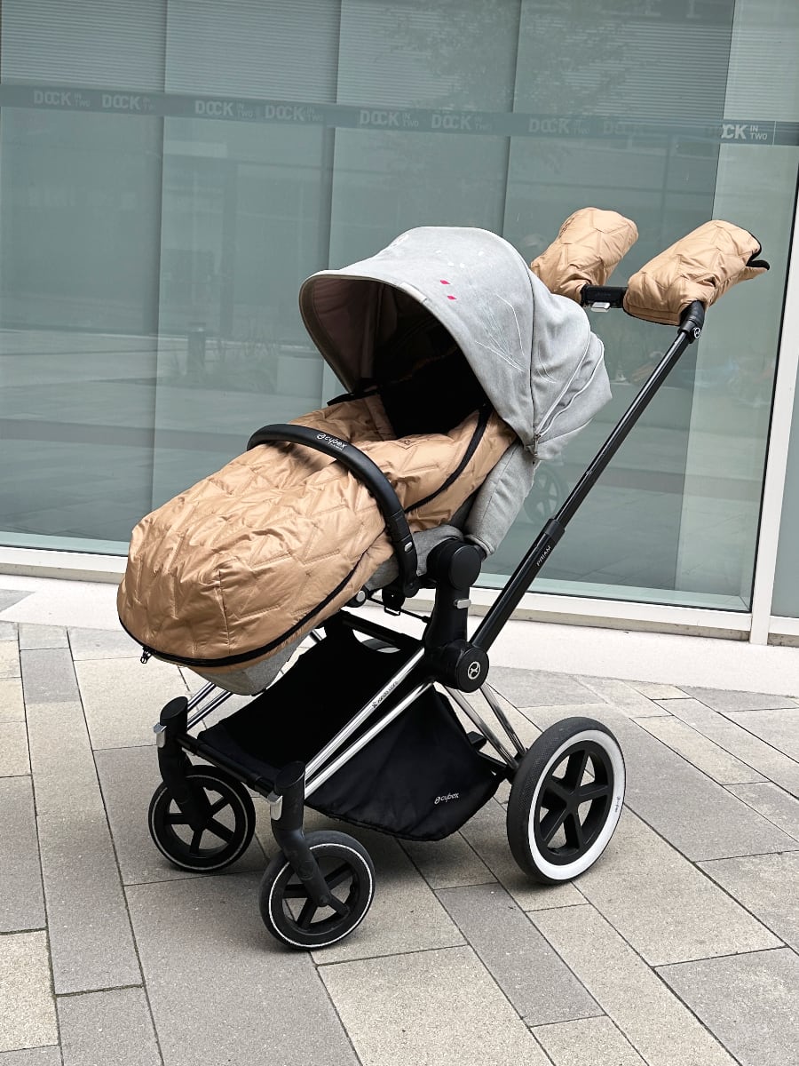 PINKIE Daunen Kinderwagenhandschuhe Superfine Vee Sand