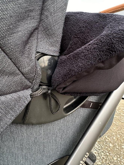 Warme zubindbare Decke Pinkie Softshell Grey