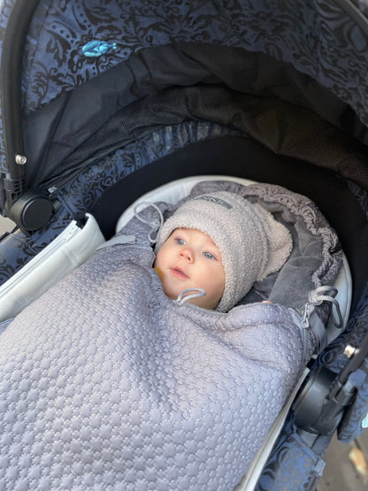 PINKIE Winterfußsack Small Grey Comb 0-12 Mon.