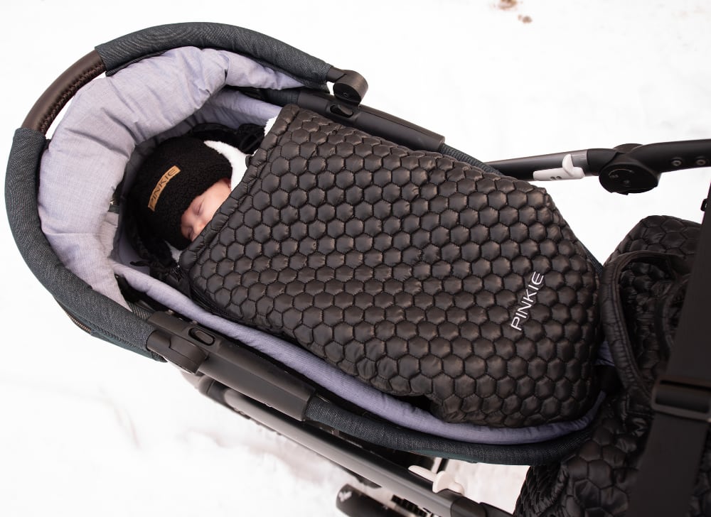 PINKIE Winterfußsack Big Comb Black 0-12 Mon.