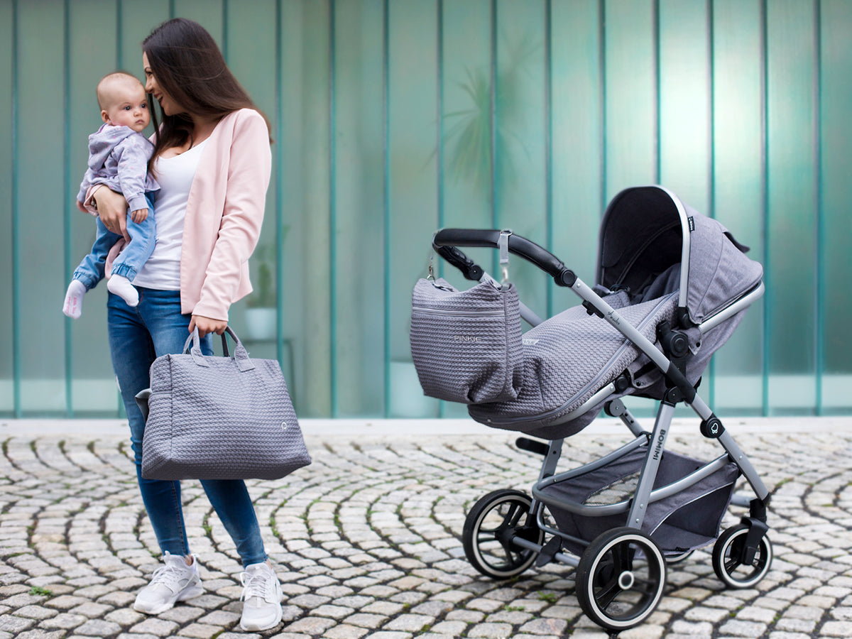 PINKIE Dünner Fußsack Small Grey Comb