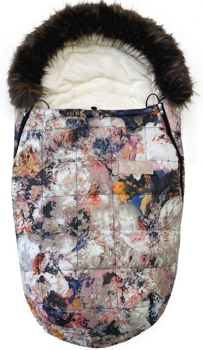 Winterfußsack Pinkie Bugee Flower mit Pelzkragen