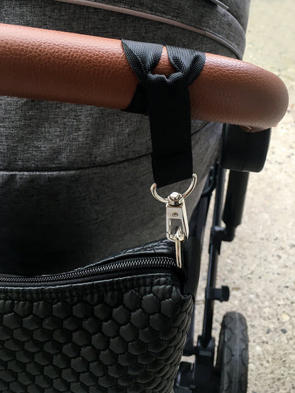 PINKIE Befestigungshaken für Kinderwagen und Buggy grau