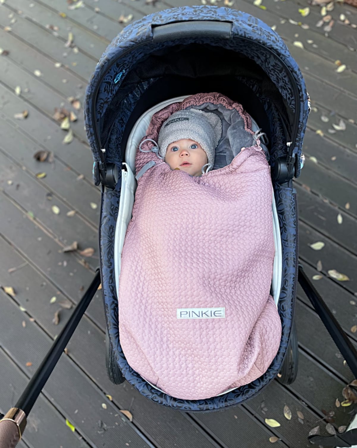 PINKIE Winter Fußsack Small Pink Comb 0-12 Monate