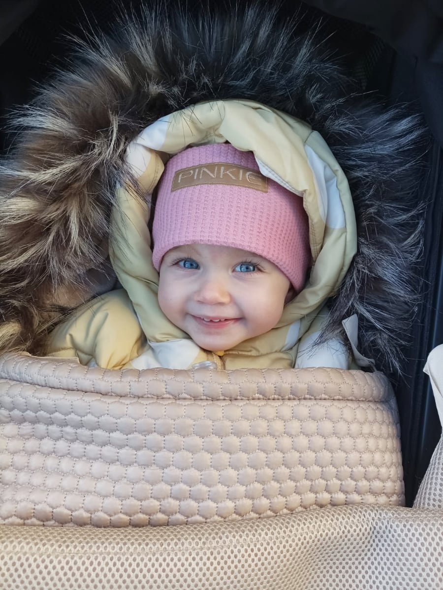 PINKIE Mütze Label Pink