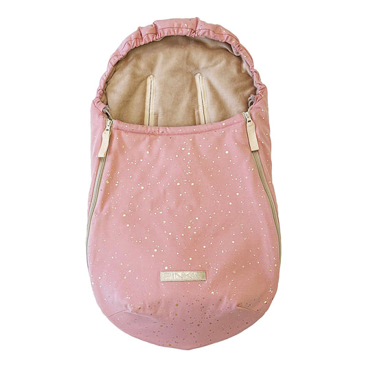 PINKIE Dünner Fußsack Shine Gold Old Pink 0-12 Monate