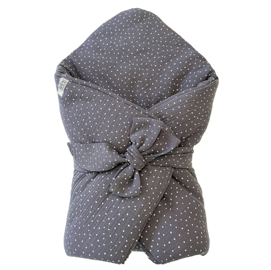 Einschlagdecke Bellou Grey Dots BIO Baumwolle